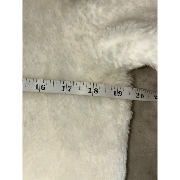 Forever 21 Jacket Women's L White Faux Fur Teddy Bolero 3/4 Sleeve Cropped Y2K - Picture 6 of 7